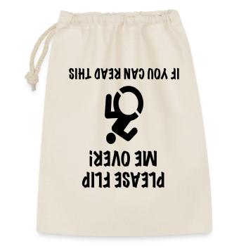 L’utilisateur du fauteuil roulant est à l’envers. Humour # - Sac cadeau 30 x 45 cm - nature - Devant
