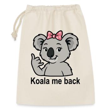 Koala Spruch Anrufen Telefonieren Süßer Koala - Geschenkbeutel aus Baumwolle (30 x 45 cm) - Natur - Vorne
