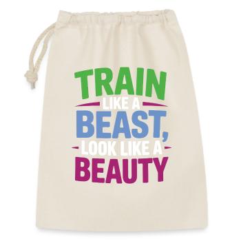 Entraînez-vous comme une bête, ressemblez à une beauté - Sac cadeau 30 x 45 cm - nature - Devant