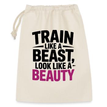 Entraînez-vous comme une bête, ressemblez à une beauté - Sac cadeau 30 x 45 cm - nature - Devant