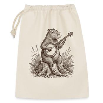 Drôle de capybara jouant du banjo - Sac cadeau 30 x 45 cm - nature - Devant