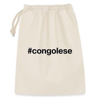 CONGOLESE Hashtag Kongo Congo - Geschenkbeutel aus Baumwolle (30 x 45 cm) - Natur - Vorne