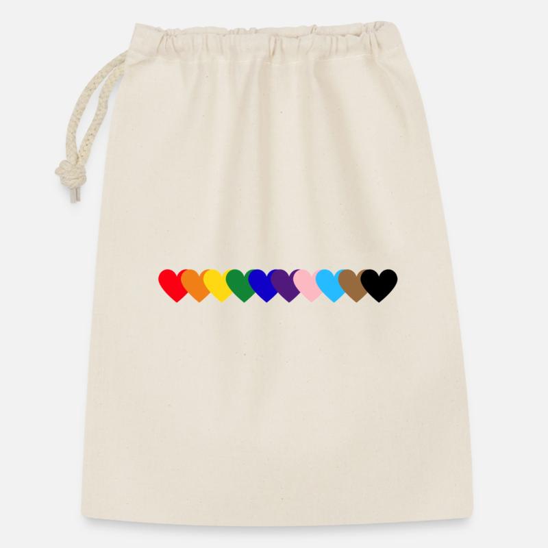 Rainbow Hearts Pride - Gift Bag 30 x 45 cm - nature