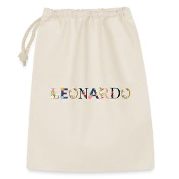 Le nom de LEONARDO décoré de fleurs - Sac cadeau 30 x 45 cm - nature - Devant