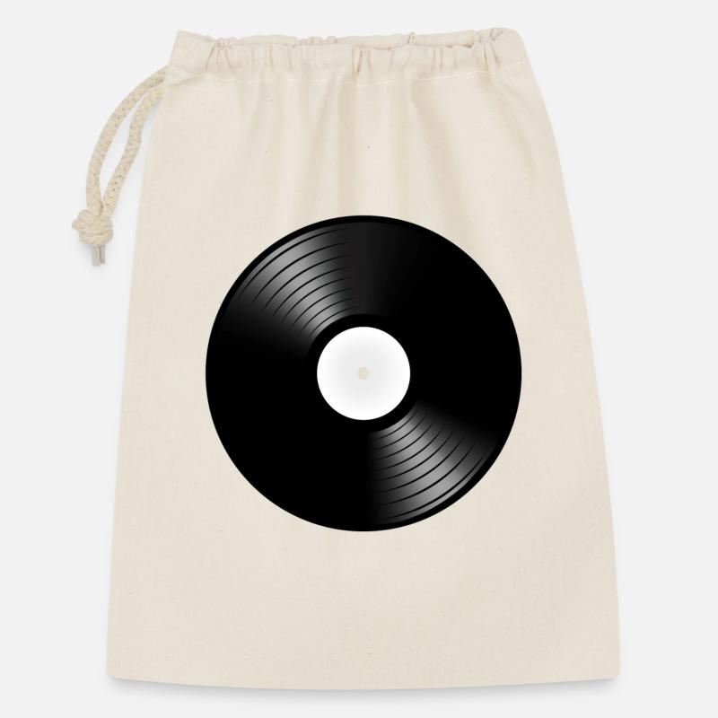 vinyle de phonographe disque platine DJ - Sac cadeau 30 x 45 cm - nature