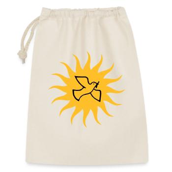 Friedenstaube Sonne - Geschenkbeutel aus Baumwolle (30 x 45 cm) - Natur - Vorne
