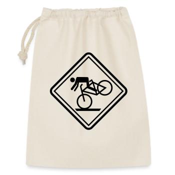 sport komisch mountainbiking - Geschenkbeutel aus Baumwolle (30 x 45 cm) - Natur - Vorne