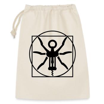 Homme de Vitruve du vin un tire-bouchon Léonard de - Sac cadeau 30 x 45 cm - nature - Devant