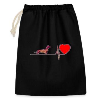 J'aime les teckels - Sac cadeau 30 x 45 cm - noir - Devant