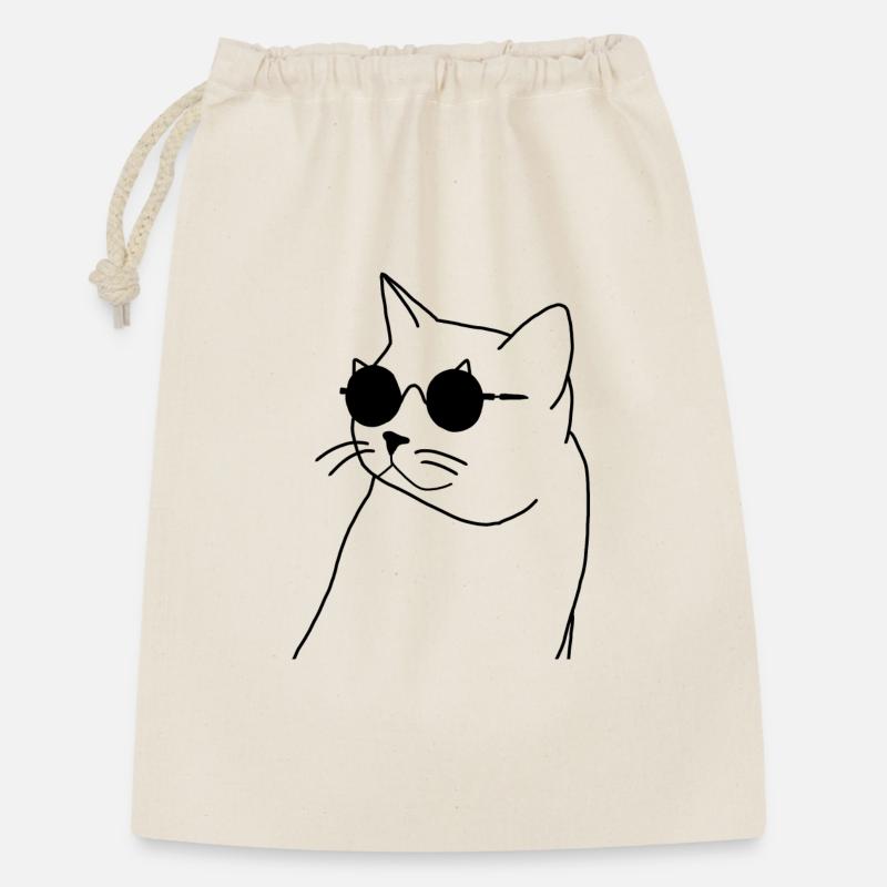 cat with glasses - Gift Bag 30 x 45 cm - nature