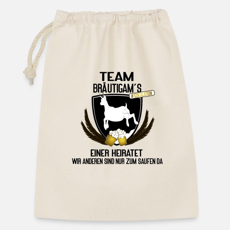 Team Bräutigam´s - einer heiratet, der Rest trinkt - Geschenkbeutel aus Baumwolle (30 x 45 cm) - Natur