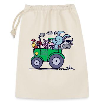 Ackerbau Bauernhof Traktor Nutzfahrzeug Fahrzeug - Geschenkbeutel aus Baumwolle (30 x 45 cm) - Natur - Vorne