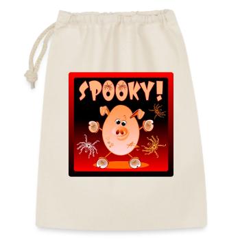 HAPPY HALLOWEEN SPIDER PIGLETS - Geschenkbeutel aus Baumwolle (30 x 45 cm) - Natur - Vorne