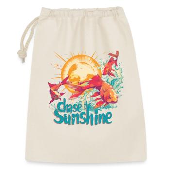 À la poursuite du soleil, Poissons, le soleil dans un style rétro - Sac cadeau 30 x 45 cm - nature - Devant