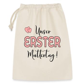 UNSER ERSTER MUTTERTAG BABY MAMA - Geschenkbeutel aus Baumwolle (30 x 45 cm) - Natur - Vorne