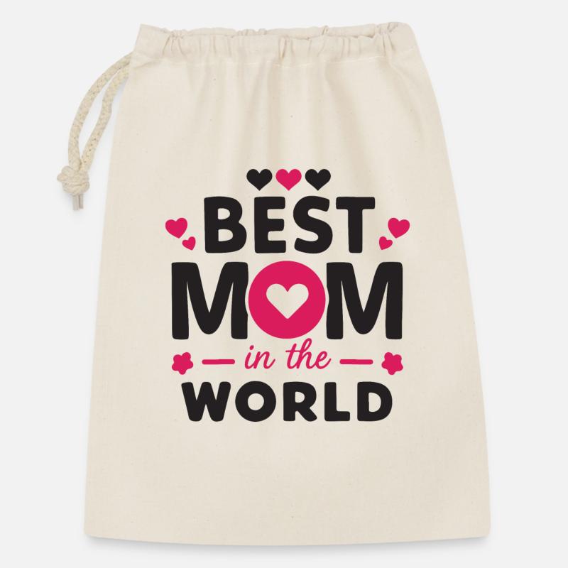 Beste Mama der Welt - Geschenkbeutel aus Baumwolle (30 x 45 cm) - Natur