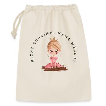 Nicht schlimm, Mama wäscht (Prinzessin Blond) - Geschenkbeutel aus Baumwolle (30 x 45 cm) - Natur - Vorne
