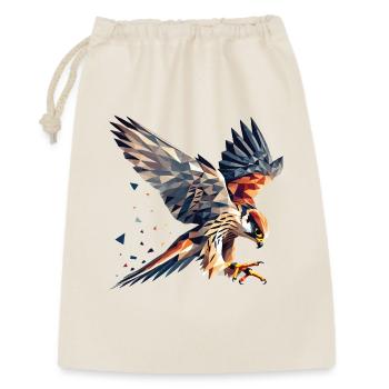 Faucon oiseau de proie style polygone - Sac cadeau 30 x 45 cm - nature - Devant