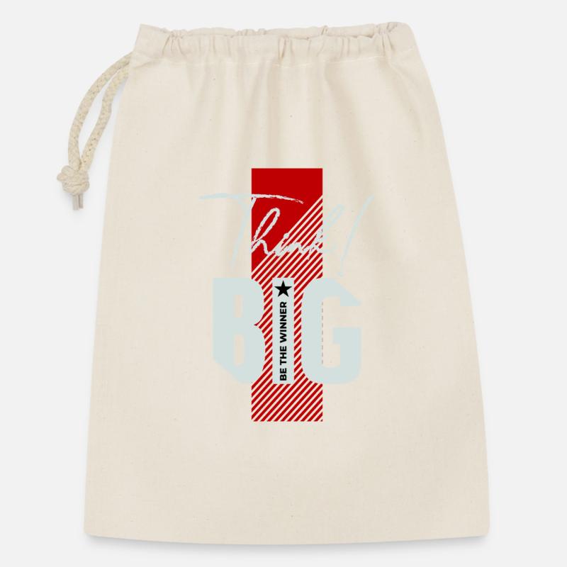 Think big! - Geschenkbeutel aus Baumwolle (30 x 45 cm) - Natur