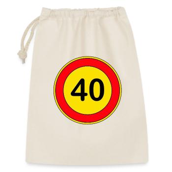 40e anniversaire, 40 ans, panneau de signalisation jaune - Sac cadeau 30 x 45 cm - nature - Devant