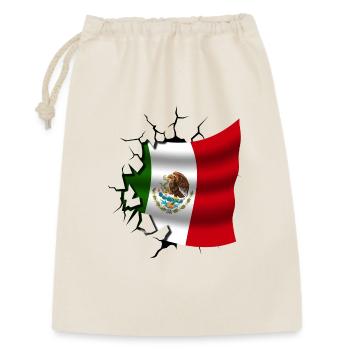Drapeau du Mexique - Mexique - Drapeau Broken Design - Sac cadeau 30 x 45 cm - nature - Devant