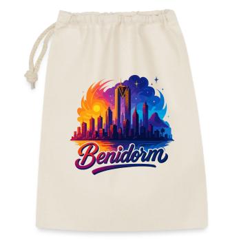 Benidorm Stadt Spanien Silhouette Geschenk - Geschenkbeutel aus Baumwolle (30 x 45 cm) - Natur - Vorne