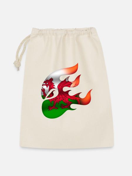 Flagge von Wales - Walisisch - Ninja - Geschenkbeutel aus Baumwolle (30 x 45 cm) - Natur