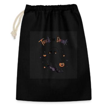 Trick or Drink Halloween Ghost - Sac cadeau 30 x 45 cm - noir - Devant