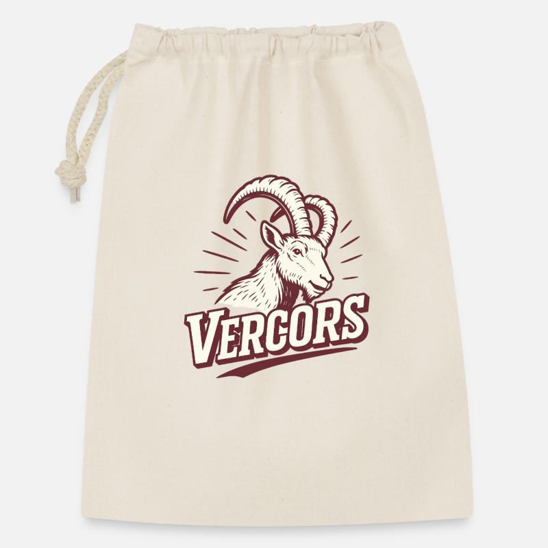 Vercors Ibex Retro Emblem - Geschenkbeutel aus Baumwolle (30 x 45 cm) - Natur