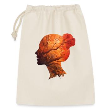 Herbst Silhouette Frau – Elegantes Portrait - Geschenkbeutel aus Baumwolle (30 x 45 cm) - Natur - Vorne