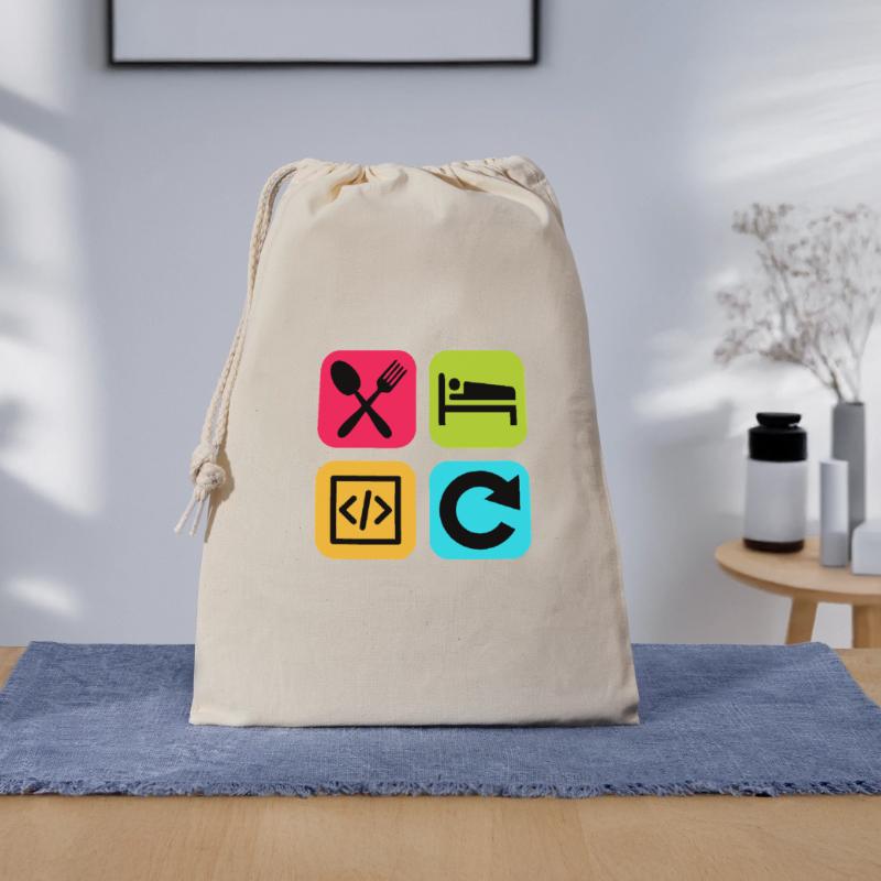 Manger Dormir Code Répéter Citation drôle Dev Sac cadeau 30 x 45 cm