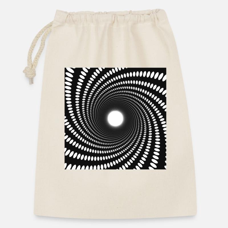 Hypnotischer Punkt-Spiralwirbel - Geschenkbeutel aus Baumwolle (30 x 45 cm) - Natur