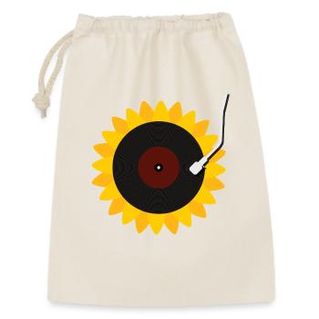 Sonnenblumen Schallplatte - Geschenkbeutel aus Baumwolle (30 x 45 cm) - Natur - Vorne