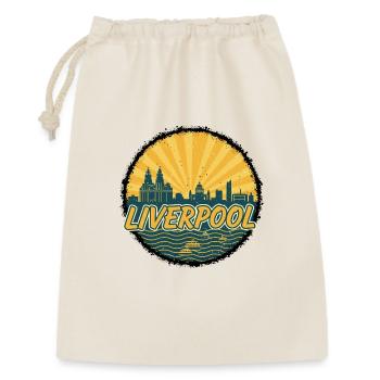 Liverpool Skyline Liver Building Vintage Badge - Gift Bag 30 x 45 cm - nature - Front