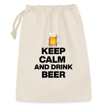 KEEP CALM AND DRINK BEER! BIER LIEBHABER FEIERN s - Geschenkbeutel aus Baumwolle (30 x 45 cm) - Natur - Vorne