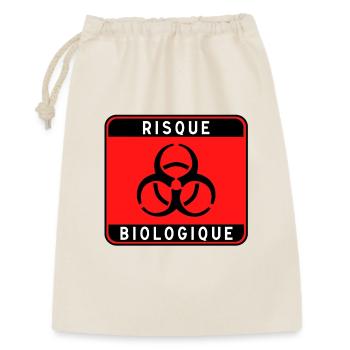 Biologisches Gefahrzeichen, Infektionsrisiko, Material - Geschenkbeutel aus Baumwolle (30 x 45 cm) - Natur - Vorne