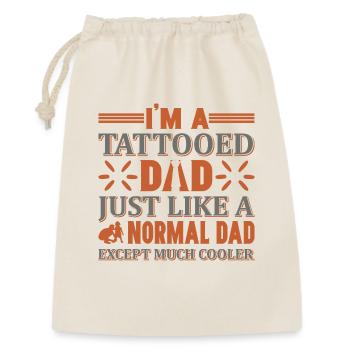 Tattooierter Papa Cooler Vater-Shirt - Geschenkbeutel aus Baumwolle (30 x 45 cm) - Natur - Vorne