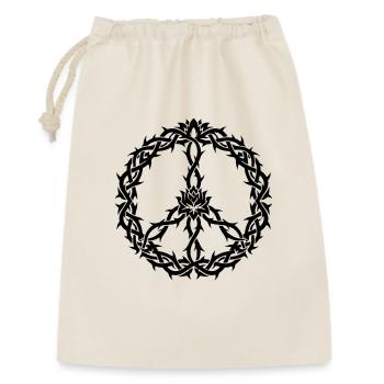 Peacezeichen Dornen Tribal Style - Geschenkbeutel aus Baumwolle (30 x 45 cm) - Natur - Vorne