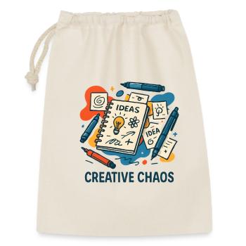 Kreatives Chaos Ideenbuch - Geschenkbeutel aus Baumwolle (30 x 45 cm) - Natur - Vorne
