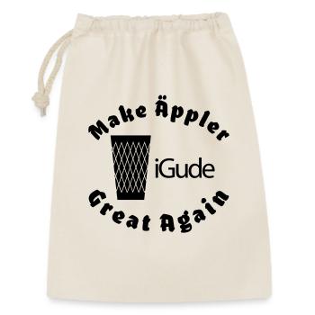 iGude Geripptes Great Again - Geschenkbeutel aus Baumwolle (30 x 45 cm) - Natur - Vorne