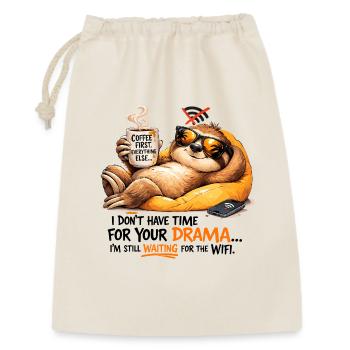 Sloth Coffee Lounge Drama - Geschenkbeutel aus Baumwolle (30 x 45 cm) - Natur - Vorne