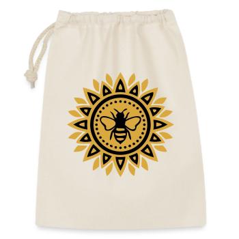 Mandala Biene Boho Yoga Imkerei Bienen - Geschenkbeutel aus Baumwolle (30 x 45 cm) - Natur - Vorne