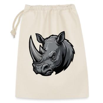 Grauer Rhino Kopf Mascot - Geschenkbeutel aus Baumwolle (30 x 45 cm) - Natur - Vorne