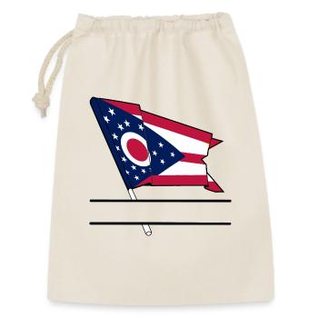 Flagge Ohio Textbanner - Geschenkbeutel aus Baumwolle (30 x 45 cm) - Natur - Vorne
