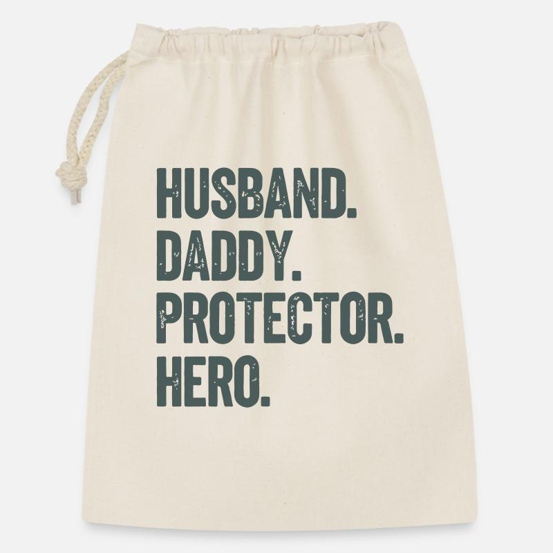Husband Daddy Protector Hero - Gift Bag 30 x 45 cm - nature
