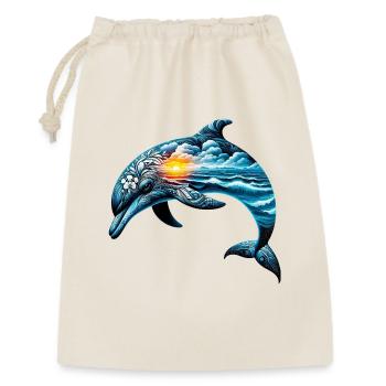 Decorated dolphin painted with a seascape - Gift Bag 30 x 45 cm - nature - Front