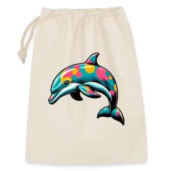 Delfin - Geschenkbeutel aus Baumwolle (30 x 45 cm) - Natur - Vorne