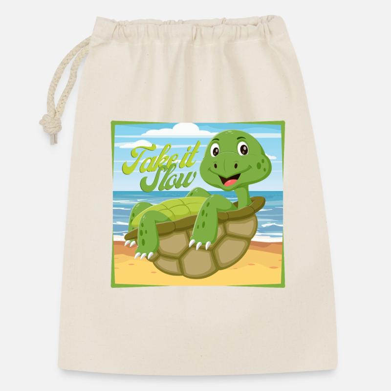 Take it Slow – Chill Turtle - Gift Bag 30 x 45 cm - nature