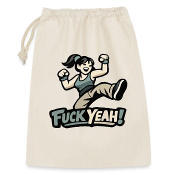 Motivierte Frau / Mädchen "Fuck Yeah" - Sac cadeau 30 x 45 cm - nature - Devant