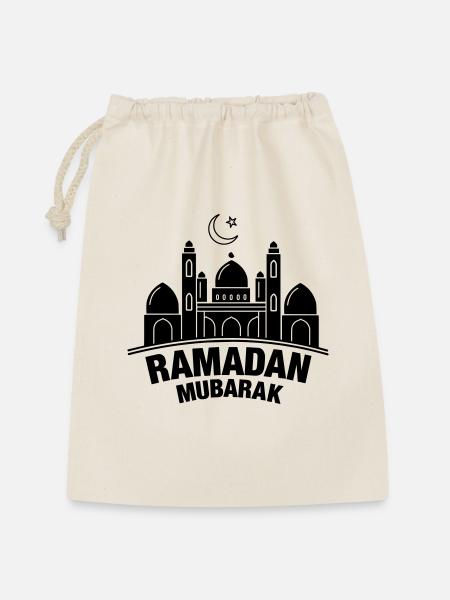 Ramadan Mubarak - Geschenkbeutel aus Baumwolle (30 x 45 cm) - Natur